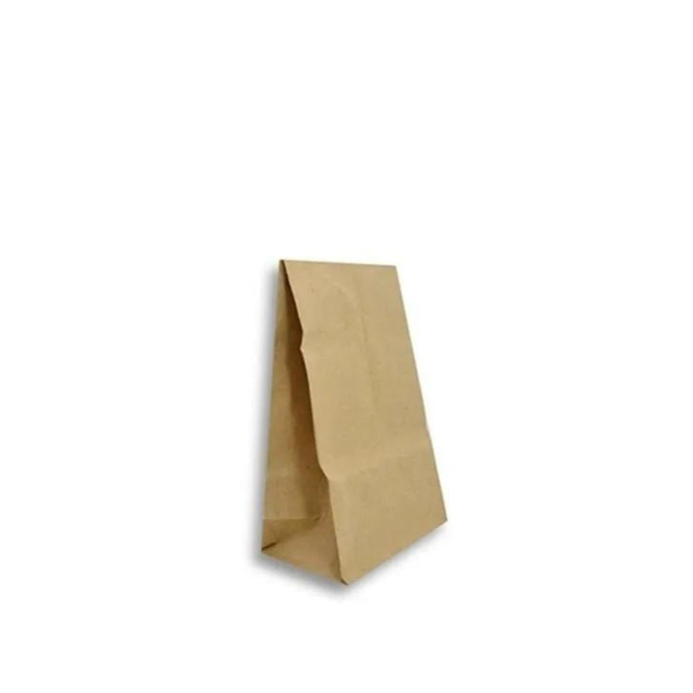 Bolsa de papel Kraft sin manija base cuadrada | 4 Lb - 45 gr