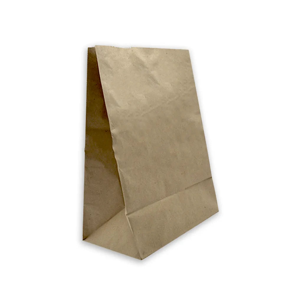 Bolsa de papel Kraft sin manija base cuadrada para domicilio | Gigante - 90 gr