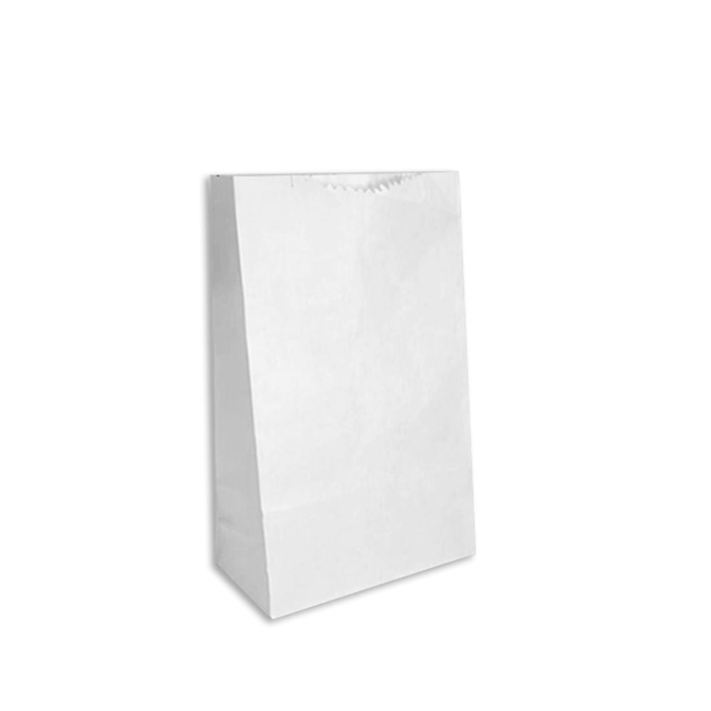 Bolsa blanca de papel Antigraso: tipo base cuadrada | 4 Lb