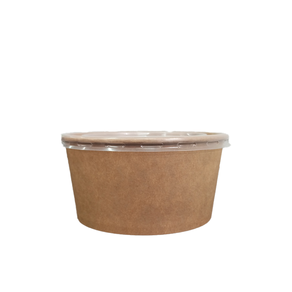 Bowl Kraft para Domicilios de 1.300 ml (44 oz) con tapa PP