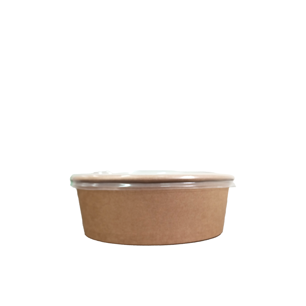 Bowl Kraft para Domicilios de 750 ml (25 oz) con tapa PP