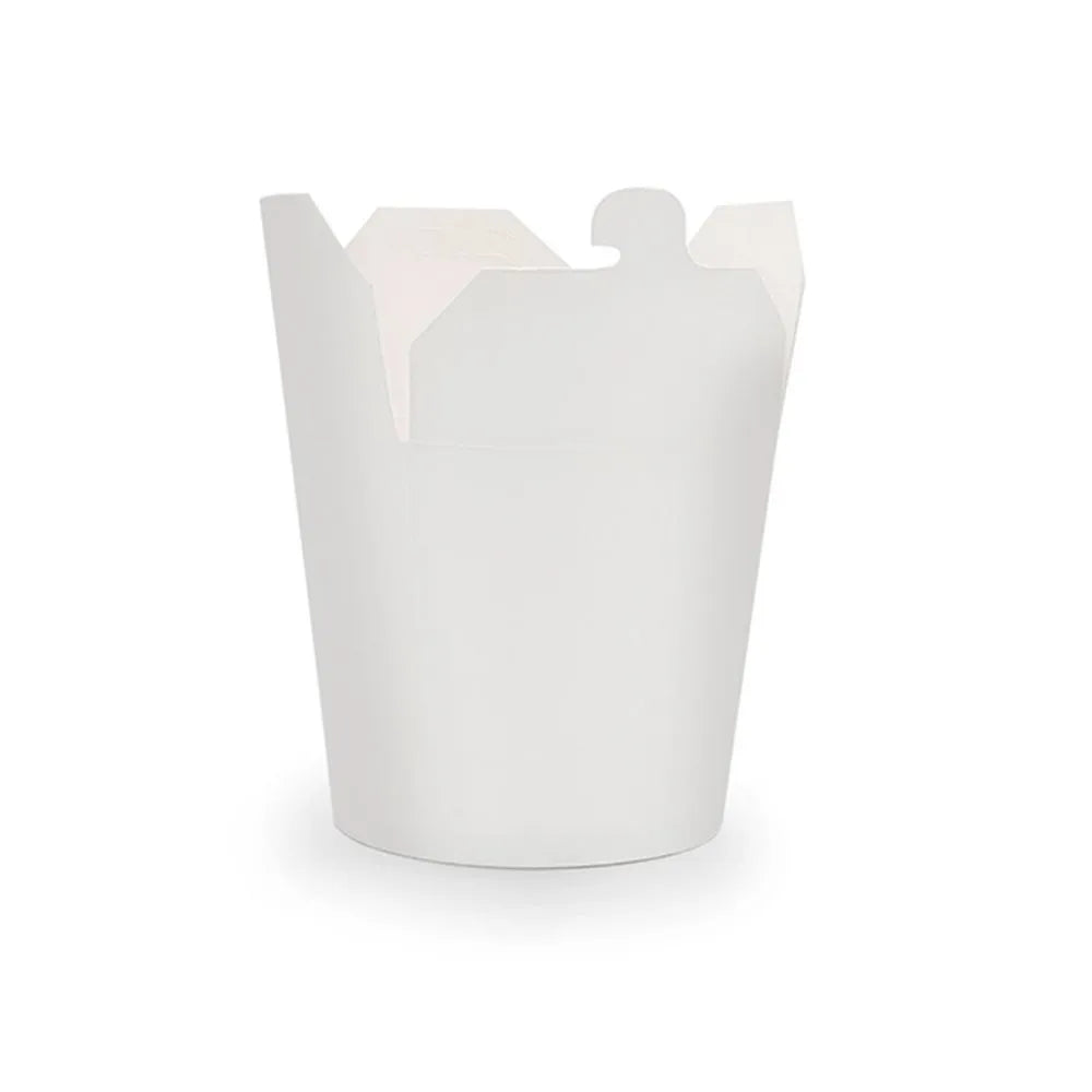 Contenedor con tapa plegable de cartón blanco | 25 Oz